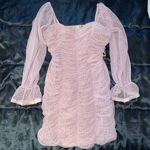 Mesh long sleeve dress